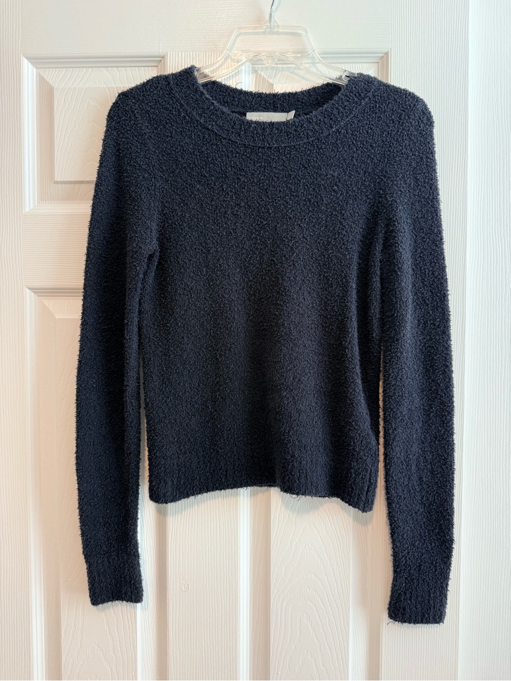 Vince Black Boucle Textured Crewneck Sweater